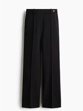H&M Black High-Waist Wide-Leg Trousers